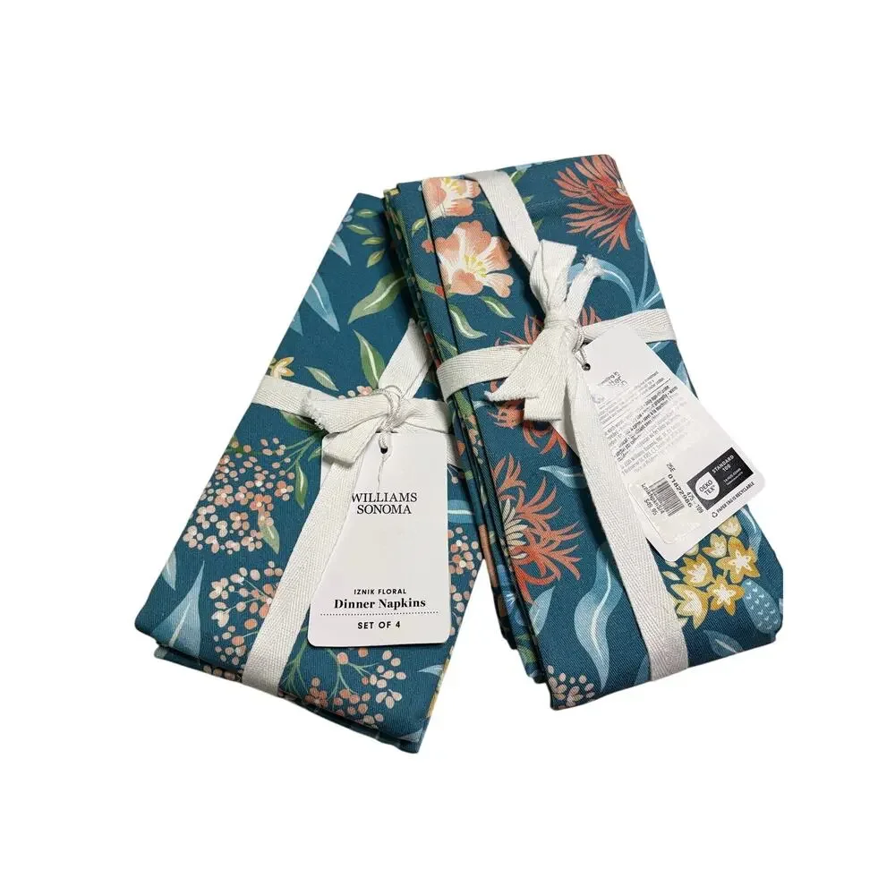 Williams Sonoma Iznik Floral Napkins Set of Four